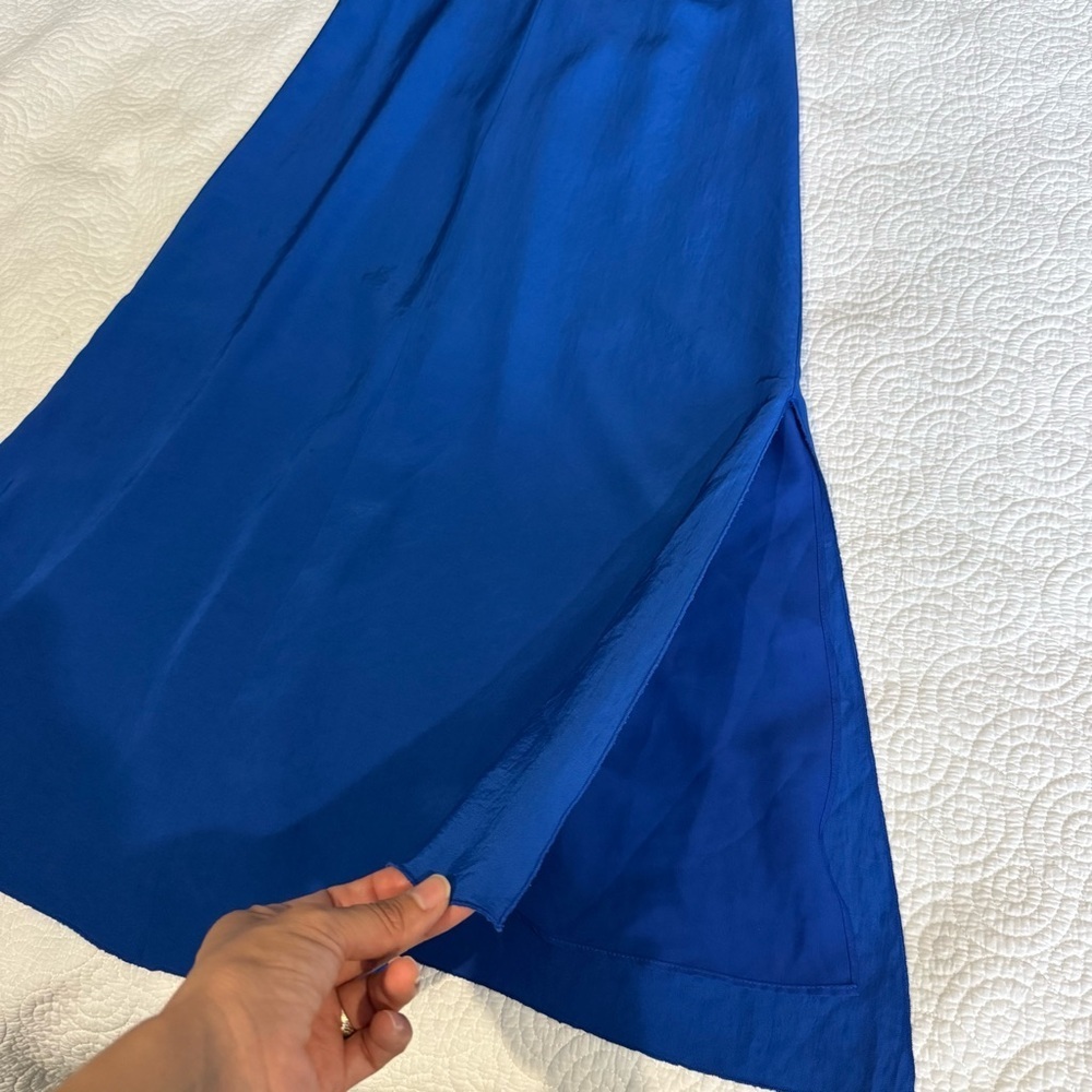 Wilfred Cobalt Blue V-Neck Midi Slip Dress - Picture 3 of 11
